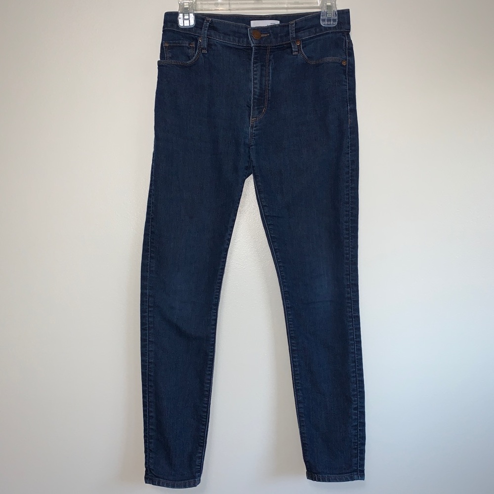 LOFT Hi-Rise Skinny Ankle Jeans in Dark Rinse Wash